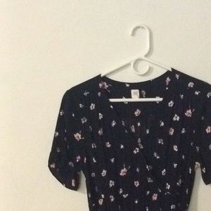 Black GAP Maternity Faux Wrap Dress